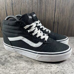 Women's Vans Ward Hi Skate Shoes Black White Size 7
